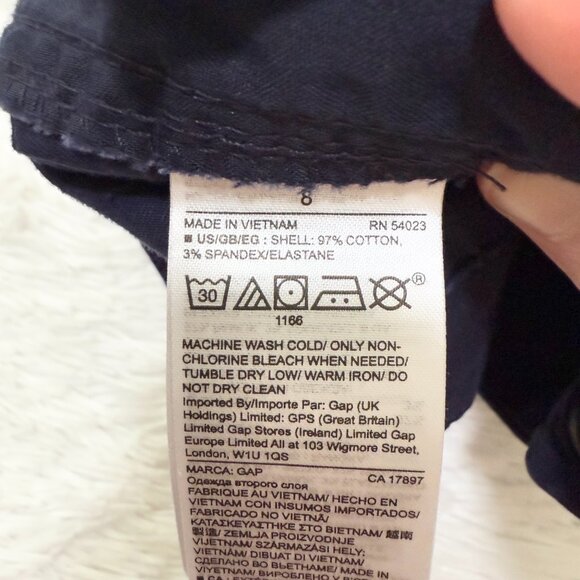 Women Gap Mid Rise Chino Shorts Minimalist Casual in Dark Blue Size 4 - Picture 7 of 8